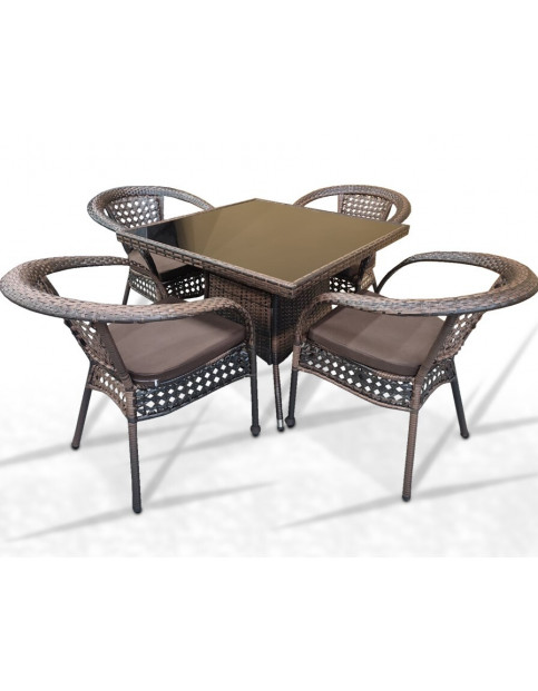 Комплект мебели из искусственного ротанга Руардин-4 Dark Brown MD