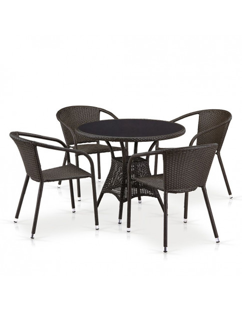 Комплект плетеной мебели T197ANS-W53/Y137C-W53 Brown 4Pcs AFM