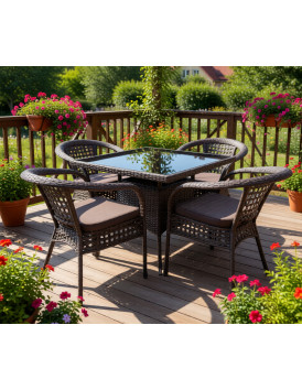 Комплект мебели из искусственного ротанга Руардин-4 Dark Brown MD